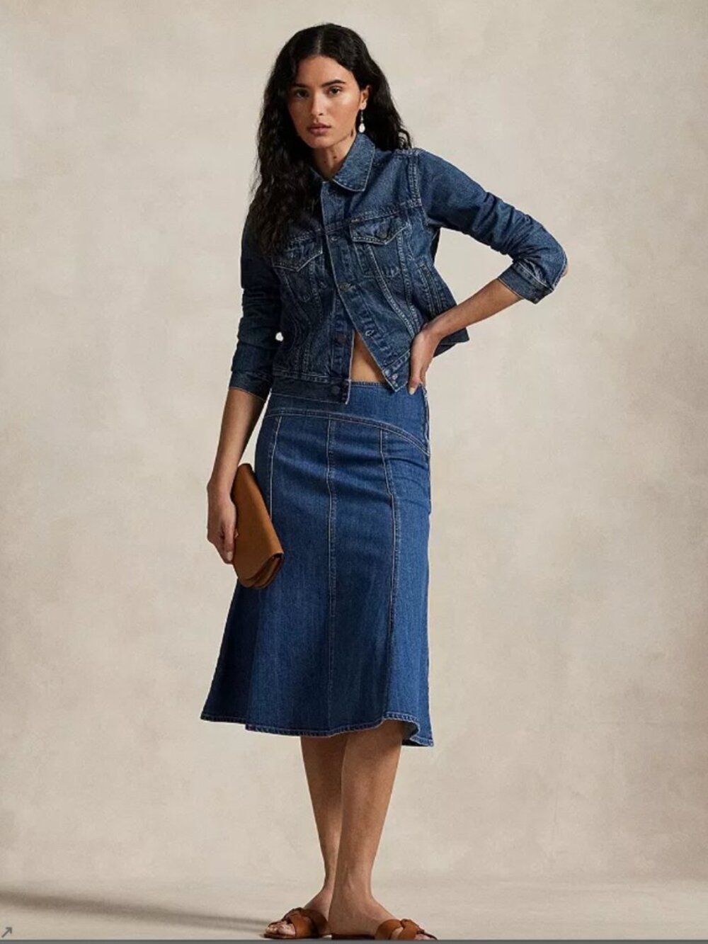 Polo Ralph Lauren Paneled Denim  A Line Skirt, size 00